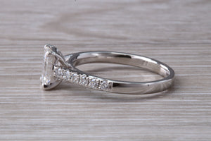 Stunning 1.25ct Moissanite Diamond and Natural Diamond set Engagement Ring