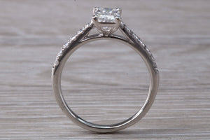 Stunning 1.25ct Moissanite Diamond and Natural Diamond set Engagement Ring