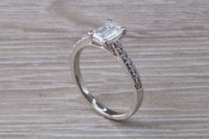 Stunning 1.25ct Moissanite Diamond and Natural Diamond set Engagement Ring