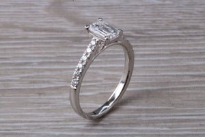 Stunning 1.25ct Moissanite Diamond and Natural Diamond set Engagement Ring