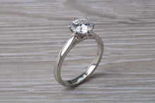 Load image into Gallery viewer, Forever One diamond solitaire, One carat Charles and Colvard diamond set in six claw ring and made in your choice of precious metal