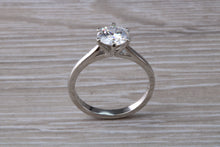 Load image into Gallery viewer, Forever One diamond solitaire, One carat Charles and Colvard diamond set in six claw ring and made in your choice of precious metal