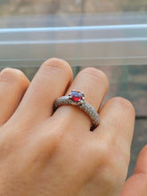 Load image into Gallery viewer, Very Dressy Blood red Ruby and with Diamond Encrusted Ring
