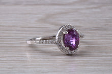 Load image into Gallery viewer, Stunning 1.50 carat Pink Sapphire and Diamond Ring