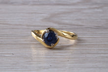 Load image into Gallery viewer, Blue Sapphire Twist Shank Solitaire