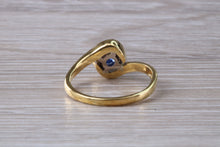 Load image into Gallery viewer, Blue Sapphire Twist Shank Solitaire