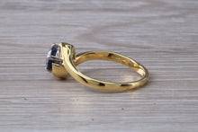 Load image into Gallery viewer, Blue Sapphire Twist Shank Solitaire