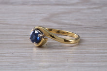 Load image into Gallery viewer, Blue Sapphire Twist Shank Solitaire