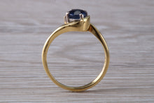 Load image into Gallery viewer, Blue Sapphire Twist Shank Solitaire