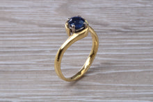 Load image into Gallery viewer, Blue Sapphire Twist Shank Solitaire