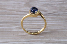 Load image into Gallery viewer, Blue Sapphire Twist Shank Solitaire