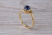 Load image into Gallery viewer, Blue Sapphire Twist Shank Solitaire