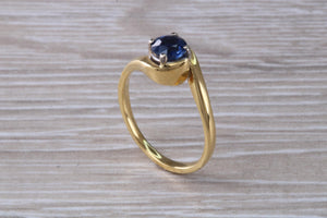 Blue Sapphire Twist Shank Solitaire