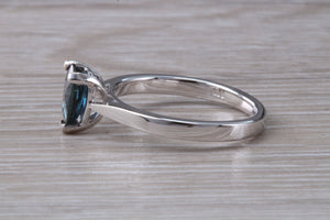 Pear Drop cut Blue Sapphire Platinum Solitaire