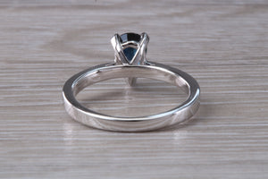 Pear Drop cut Blue Sapphire Platinum Solitaire