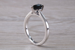 Pear Drop cut Blue Sapphire Platinum Solitaire