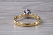Load image into Gallery viewer, Natural Iolite Gemstone Solitaire Ring. 18ct Yellow and White Gold. Ideal birthday or Anniversary Gift, Promise,Dress or Statement Ring.