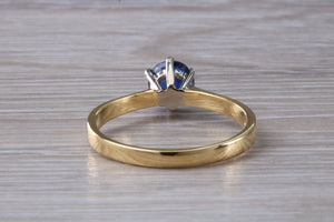 Natural Iolite Gemstone Solitaire Ring. 18ct Yellow and White Gold. Ideal birthday or Anniversary Gift, Promise,Dress or Statement Ring.