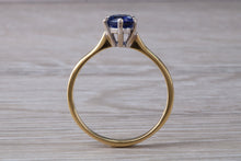 Load image into Gallery viewer, Natural Iolite Gemstone Solitaire Ring. 18ct Yellow and White Gold. Ideal birthday or Anniversary Gift, Promise,Dress or Statement Ring.
