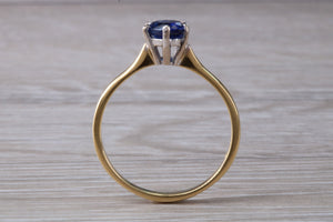 Natural Iolite Gemstone Solitaire Ring. 18ct Yellow and White Gold. Ideal birthday or Anniversary Gift, Promise,Dress or Statement Ring.