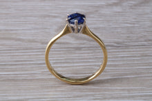 Load image into Gallery viewer, Natural Iolite Gemstone Solitaire Ring. 18ct Yellow and White Gold. Ideal birthday or Anniversary Gift, Promise,Dress or Statement Ring.