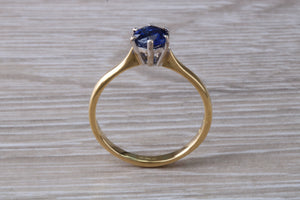 Natural Iolite Gemstone Solitaire Ring. 18ct Yellow and White Gold. Ideal birthday or Anniversary Gift, Promise,Dress or Statement Ring.