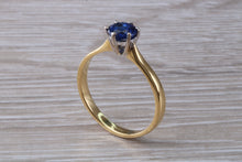 Load image into Gallery viewer, Natural Iolite Gemstone Solitaire Ring. 18ct Yellow and White Gold. Ideal birthday or Anniversary Gift, Promise,Dress or Statement Ring.