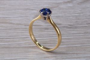 Natural Iolite Gemstone Solitaire Ring. 18ct Yellow and White Gold. Ideal birthday or Anniversary Gift, Promise,Dress or Statement Ring.
