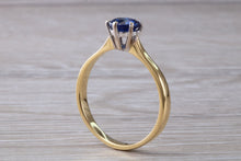 Load image into Gallery viewer, Natural Iolite Gemstone Solitaire Ring. 18ct Yellow and White Gold. Ideal birthday or Anniversary Gift, Promise,Dress or Statement Ring.