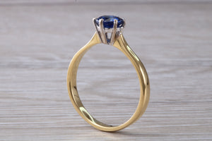 Natural Iolite Gemstone Solitaire Ring. 18ct Yellow and White Gold. Ideal birthday or Anniversary Gift, Promise,Dress or Statement Ring.