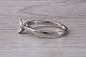 Minimalist Marquise cut Diamond set Platinum Solitaire