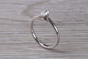 Minimalist Marquise cut Diamond set Platinum Solitaire