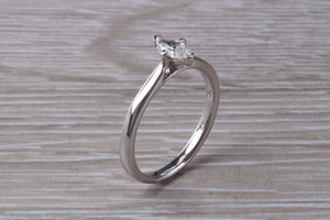 Minimalist Marquise cut Diamond set Platinum Solitaire