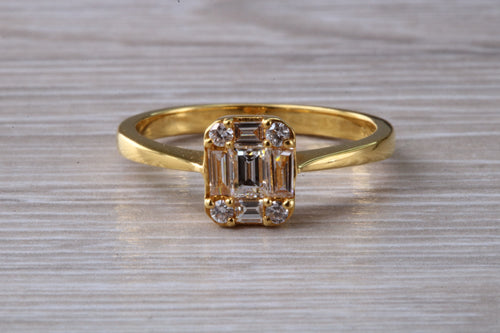 Half carat Mixed cut Diamonds set 18ct Yellow Gold Ring