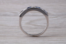 Load image into Gallery viewer, Traditional Blue Sapphire and Diamond set Eternity Ring