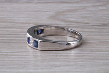 Load image into Gallery viewer, Traditional Blue Sapphire and Diamond set Eternity Ring