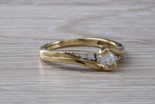 Load image into Gallery viewer, Crossover Diamond set Yellow Gold Ring