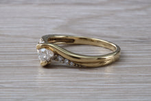 Load image into Gallery viewer, Crossover Diamond set Yellow Gold Ring