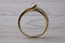 Load image into Gallery viewer, Crossover Diamond set Yellow Gold Ring