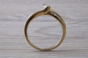Crossover Diamond set Yellow Gold Ring
