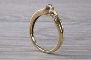 Crossover Diamond set Yellow Gold Ring
