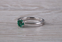 Load image into Gallery viewer, Very Dainty Half carat Emerald set Platinum Ring