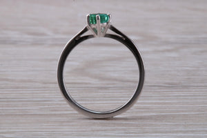 Very Dainty Half carat Emerald set Platinum Ring