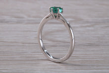Load image into Gallery viewer, Very Dainty Half carat Emerald set Platinum Ring