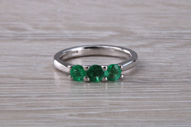 Emerald Trilogy set Platinum Ring