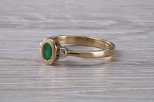 Load image into Gallery viewer, Emerald and Diamond Trilogy Ring. Very Smooth Setting