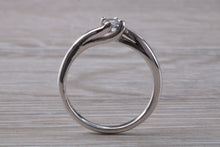 Load image into Gallery viewer, Twist Shank Diamond set 18ct White Gold Solitaire