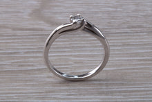 Load image into Gallery viewer, Twist Shank Diamond set 18ct White Gold Solitaire