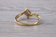 Load image into Gallery viewer, Cross Over Diamond set 18ct Yellow Gold Ring