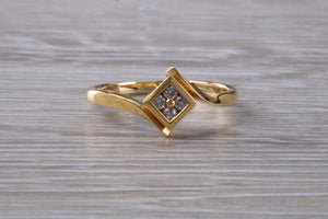 Cross Over Diamond set 18ct Yellow Gold Ring